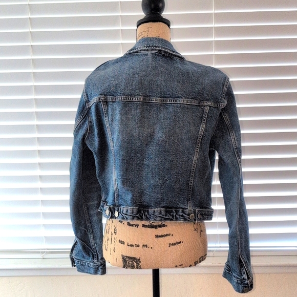 Zara Blue Jean Jacket Cropped Classic Design XL EUC - Picture 3 of 6